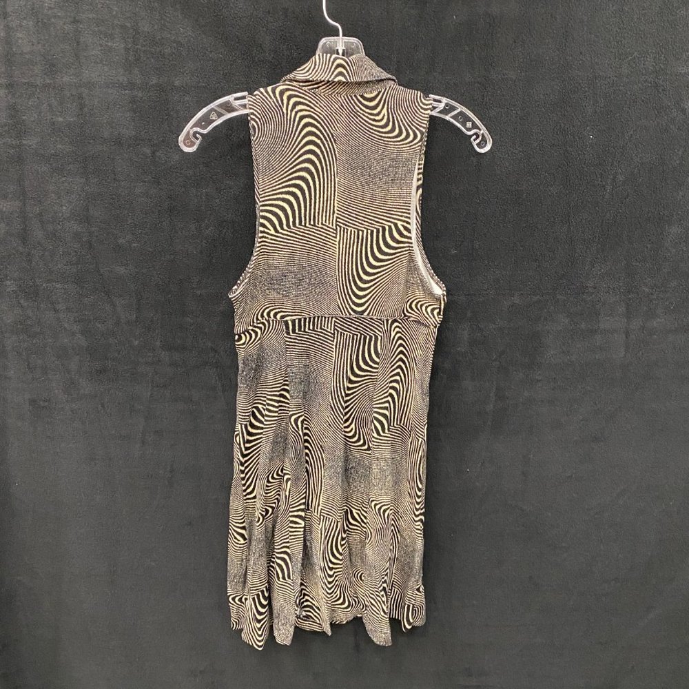 Urban Outfitters- Sleeveless Knit Dress Button-Down Zebra Print Black White- S - Picture 3 of 5